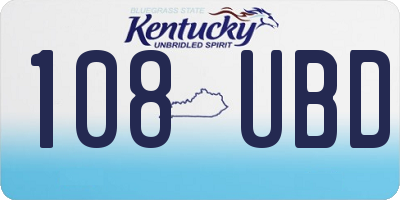KY license plate 108UBD