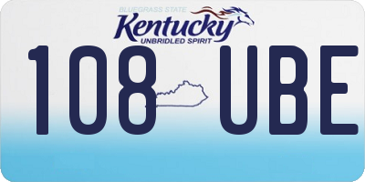 KY license plate 108UBE