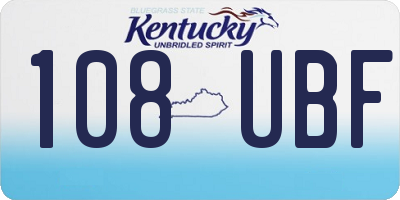 KY license plate 108UBF