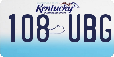 KY license plate 108UBG