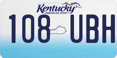 KY license plate 108UBH