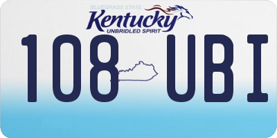 KY license plate 108UBI