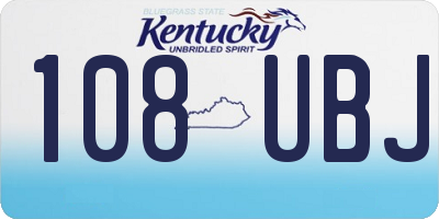 KY license plate 108UBJ