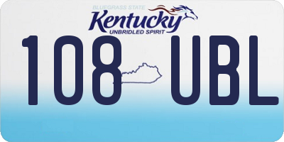 KY license plate 108UBL