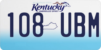 KY license plate 108UBM
