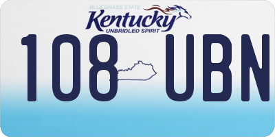 KY license plate 108UBN