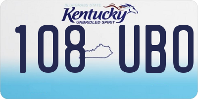 KY license plate 108UBO