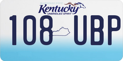 KY license plate 108UBP