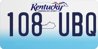 KY license plate 108UBQ