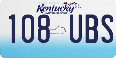 KY license plate 108UBS
