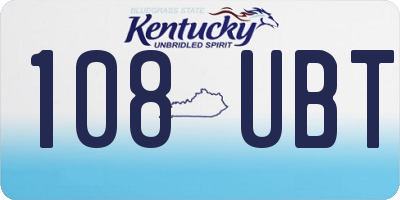 KY license plate 108UBT