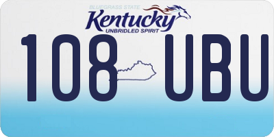KY license plate 108UBU