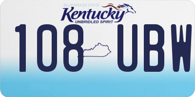 KY license plate 108UBW