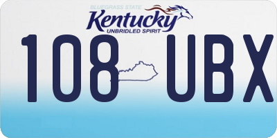 KY license plate 108UBX