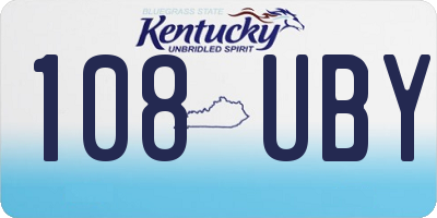 KY license plate 108UBY