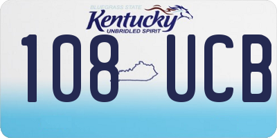 KY license plate 108UCB