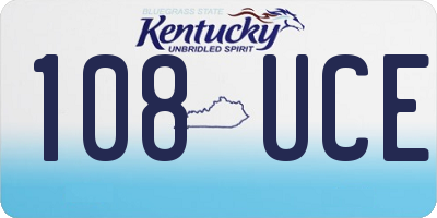 KY license plate 108UCE