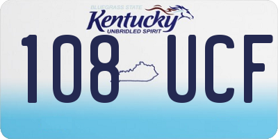 KY license plate 108UCF
