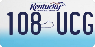 KY license plate 108UCG