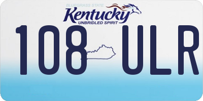KY license plate 108ULR