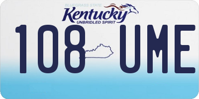 KY license plate 108UME