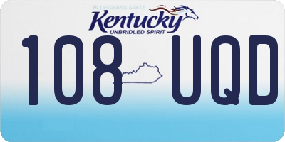 KY license plate 108UQD