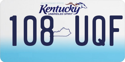 KY license plate 108UQF