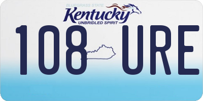 KY license plate 108URE