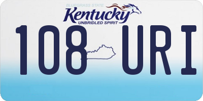 KY license plate 108URI