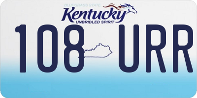 KY license plate 108URR