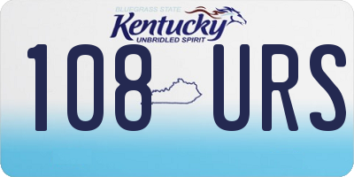 KY license plate 108URS
