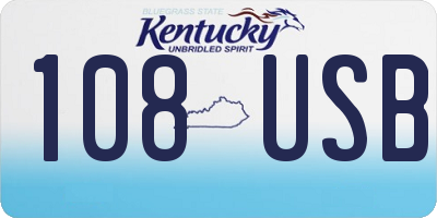 KY license plate 108USB