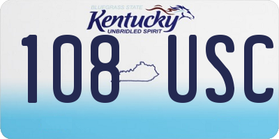 KY license plate 108USC