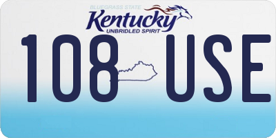KY license plate 108USE