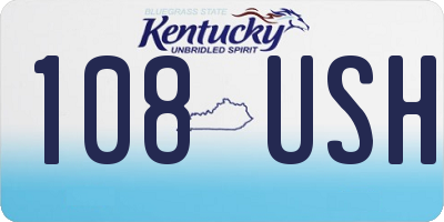 KY license plate 108USH
