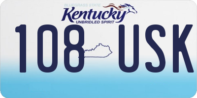 KY license plate 108USK