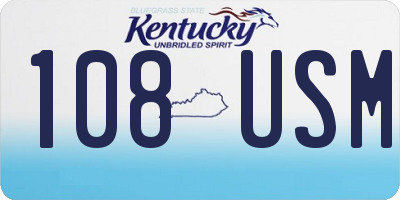 KY license plate 108USM