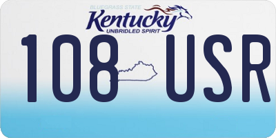 KY license plate 108USR