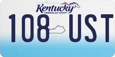 KY license plate 108UST