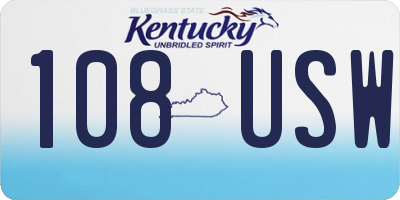 KY license plate 108USW