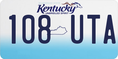 KY license plate 108UTA