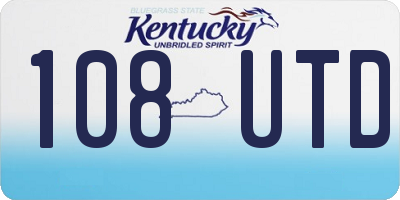 KY license plate 108UTD