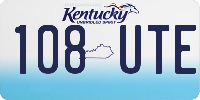 KY license plate 108UTE