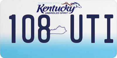 KY license plate 108UTI