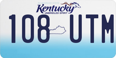 KY license plate 108UTM