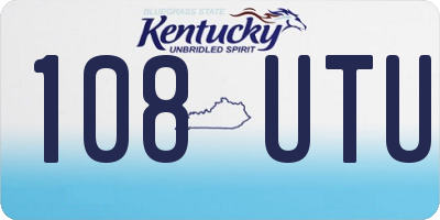KY license plate 108UTU