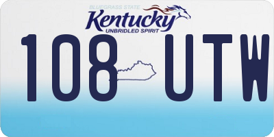KY license plate 108UTW