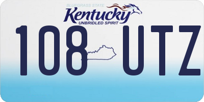 KY license plate 108UTZ