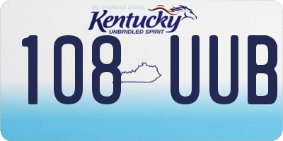 KY license plate 108UUB