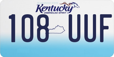 KY license plate 108UUF